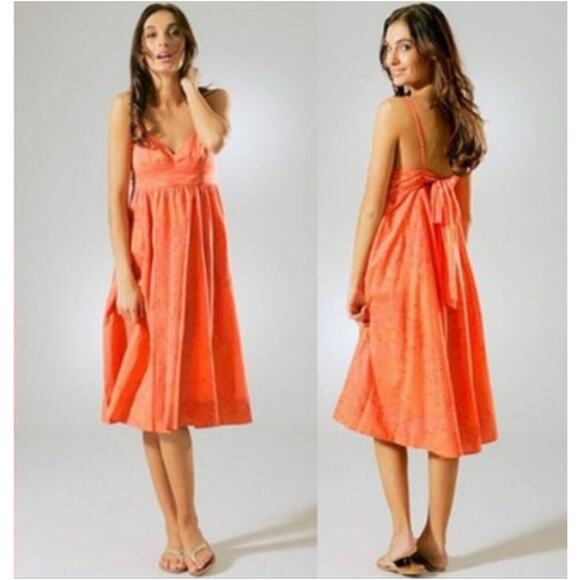 Rebecca Taylor Twiggy Print Tie Back Dress Size 10 - Picture 1 of 9